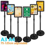 A3 A4 Floor Standing Sign Holder Poster Menu Frame Adjustable Retail Display UK