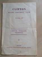 CLIFTON RUGBY CLUB v Milan.  1961 Rare Programme.