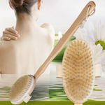 Long Handle Natural Wooden Bristle Bath Shower Body Brush Back Scrubber loofah