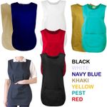 WOMEN TABARD LADIES APRON KITCHEN CLEANING CHEF BAR OVERALL WORKWEAR UNIFORM UK