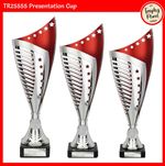 MULTISPORT CUP TROPHY - Red / Silver Sports Award Trophies, FREE ENGRAVING