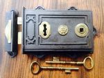 ~Quality ~Davenport ~ Victorian Style~ Cast Iron & Brass Rim Lock ~