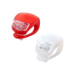 2 LED SILICONE MOUNTAIN BIKE BICYCLE FRONT REAR LIGHTS SET PUSH CYCLE LIGHT CLIP