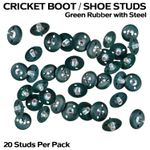 Cricket Boot Shoe Studs - Screw In Green Rubber and Steel - 20 Per Pack