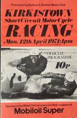Kirkistown motorcycle Short Circuit 1971  Easter Monday Programme Good Condition