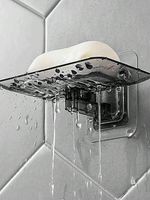 Wall Mounted Soap Dish Holder Adhesive No Drill Draining Tray Bathroom Shower