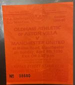 1990 Oldham Athletic V Manchester United FA cup semi-final  Match Ticket Stub 