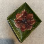 Moorcroft Clematis pattern trinket tray , Diamond Shape. 14.5Cm X 12Cm, Pin Dish