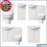 Modern Bathroom Basin Sink Vanity Toilet WC Concealed Cistern Unit Matte White