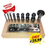 Proops Oval and Round Doming Set with 9 Punches and Block. J2336