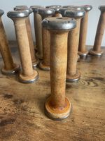 Vintage Wooden Industrial Textile Bobbins ,Antique Factory Cotton Spools