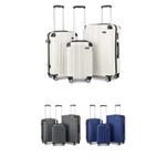 Kono K1777-1L - 19/24/28 Inch 3 Piece Set ABS Lightweight Compact Hard Shell