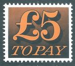 GB 1970 MNH £5 Postage Due SG D89