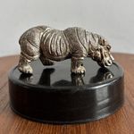Hippopotas White Metal Figurine Model Ornament Cast With Lovely Pattern Hippo
