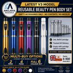 V3 Reusable Beauty Applicator Pen Body – 1, 2, 4 or 6 Pens + Empty 3ml Refills
