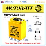 MBTX14AU MOTOBATT Quadflex AGM Bike Battery 12V 16Ah