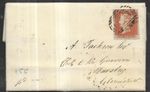 GB Queen Victoria 1841 1d Red Imperforate on 1846 Entire (155)