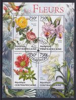 Central Africa Les Fleurs Flowers 2013 Postes Mini Sheet, CTO