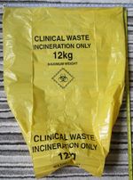 Clinical Waste 12kg Yellow Plastic Bin Liner 70ltr - 40 bags (10 x 4 rolls)