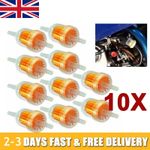 10X Universal Petrol Inline Fuel Filter LARGE Car Part Fit 6 Mm And 8 Mm Pipes