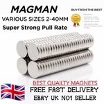 Strongest Magnets  Neodymium Magnet N52 - Various 2-40mm disc round craft fridge