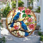 Robins Garden Suncatcher Stained Glass Effect Hanging Window Garden Decor