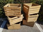 VINTAGE STYLE WOODEN APPLE CRATE STORAGE BOX FRUIT CRATES BUSHEL BOX SHABBY CHIC
