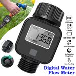 Digital Water Flow Meter 3/4" Garden Hose Flow Rate Gallon Liters Measure IPX5