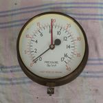 Vintage Brass Pressure Gauge - 6" Face Diameter
