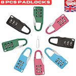 8x Number Lock 3 Digit Combination Pad Locks For Home Luggage Travel security UK