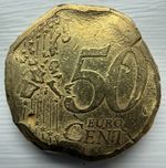 Extremely Rare One Of A Kind Euro 50 cent (Badly minted ??) 