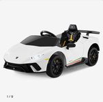 Costway White Kids Ride On Lamborghini Car with Remote Control
