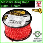 MASONRY LINE STRING Twine Builders Rope Building Brick Home DIY 100m 1.7mm
