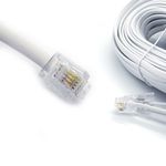 5M ADSL Internet Broadband RJ11 to RJ-11 Cable Lead - 5 Metre Long White DSL