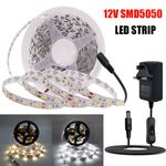 12V 5050 LED Strip Light Flexible Tape Lights DIY Room Cabinet Kitchen+UK Plug