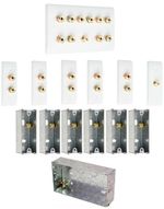 5.1 Slimline Speaker Audio Wall Face Plate kit + Back Boxes - AV - NO SOLDERING