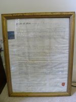 1824 Antique British Ship Deed – “Mary Jane” – Framed Maritime Document