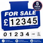 Car Sales Signs/Price Boards, PLUS Number Sheets ( Blue )  X(5)  Plus Numbers.
