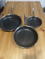 Henckels Paradigm 3 Pc Fry Pan Set Non-stick Stay Cool Handles Oven Safe To 500