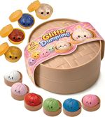 2 Pack Giant Glitter Dumpling Squishy Stress Ball Rainbow Sensory Squeeze Toy