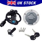 Ignition Key Switch Fuel Gas Cap Seat Lock Set For Yamaha YZF R25 R6 R3 RH07 UK