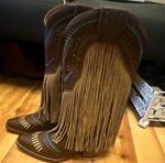 Dingo Brown Leather Fringe Western Boots Women’s US 8.5 MPN DI 737