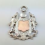 EDWARDIAN SILVER & GOLD WASHED FOOTBALL INTEREST LATER ENGRAVED FOB MEDAL 1907