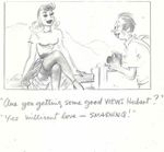 Bamforth Original Pencil Sketch, Stockings, Great Legs, 1940s by D TEMPEST
