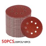 125mm - 5" 8 Hole Sanding Discs 40 60 80 120 240 320 Grit Orbital Sander Pad UK