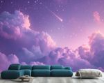 Magical Night Sky with Stars Wallpaper Mural Removeable Washable Peel & Stick