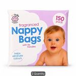 123 Baby Essentials Fragranced Nappy Sacks Tie Handles 150 Pack (Qty 2)
