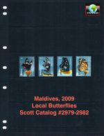 $8.50 Scott Value - 2009 MALDIVES Butterflies Indian Ocean WildlifeCV MNH NH UMM