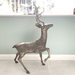 Large  Brass Reindeer Stag / Deer Figurine Home Décor / Garden Statue 90cm high
