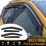 Wind Deflectors For Ford Ranger 2023-2026 Raptor Wildtrak Window Visor 4pc Set
